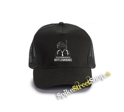 PUBG - Crest - čierna bavlnená sieťkovaná šiltovka model "Trucker Cap"