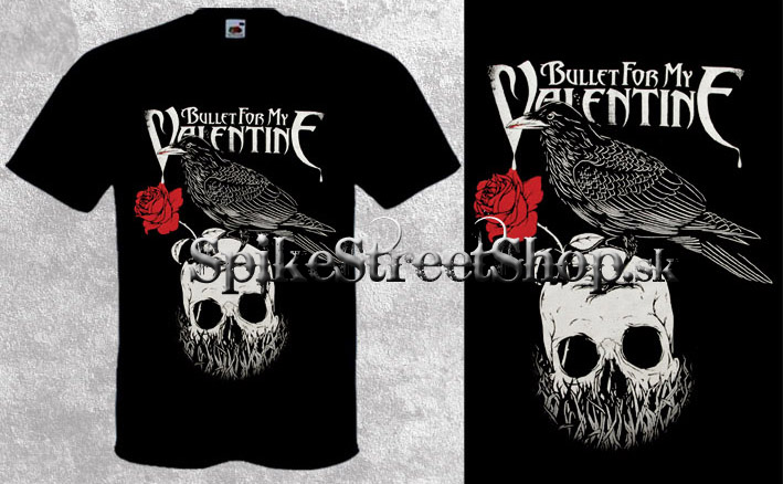 BULLET FOR MY VALENTINE - Rose & Bird - čierne pánske tričko