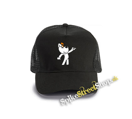 REX - čierna bavlnená sieťkovaná šiltovka model "Trucker Cap"