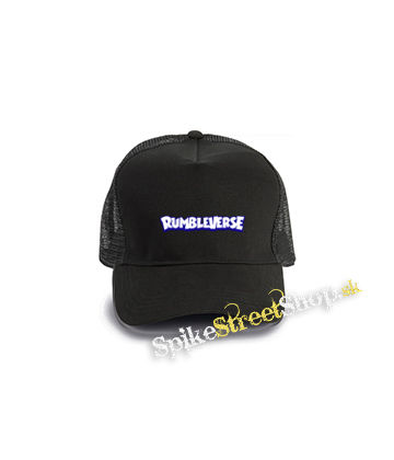 RUMBLEVERSE - Logo Blue - čierna bavlnená sieťkovaná šiltovka model "Trucker Cap"