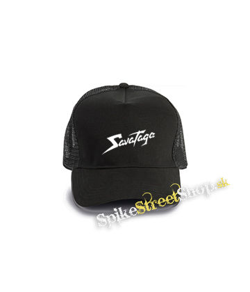 SAVATAGE - Logo - čierna bavlnená sieťkovaná šiltovka model "Trucker Cap"