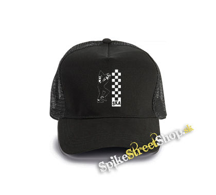 SKA - Tancujúca Postavička - čierna bavlnená sieťkovaná šiltovka model "Trucker Cap"