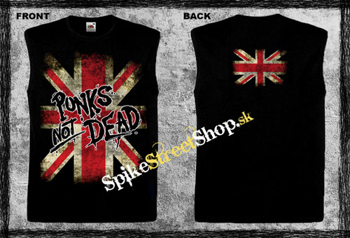 PUNKS NOT DEAD - UK FLAG - čierne pánske tričko bez rukávov