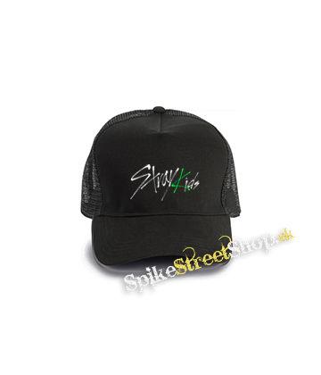 STRAY KIDS - Oddinary Green Logo - čierna bavlnená sieťkovaná šiltovka model "Trucker Cap"
