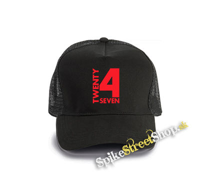 TWENTY FOR SEVEN - Logo - čierna bavlnená sieťkovaná šiltovka model "Trucker Cap"