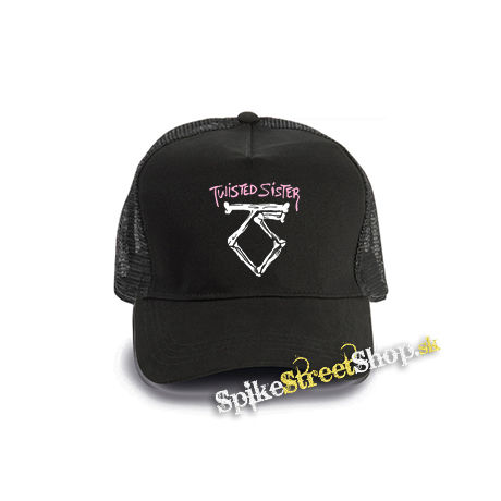 TWISTED SISTER - Logo - čierna bavlnená sieťkovaná šiltovka model "Trucker Cap"