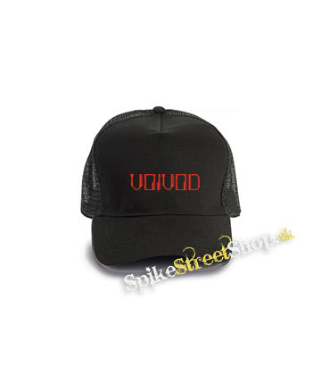 VOIVOD - Red Logo - čierna bavlnená sieťkovaná šiltovka model "Trucker Cap"