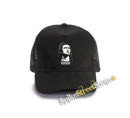 WINNETOU - čierna bavlnená sieťkovaná šiltovka model "Trucker Cap"