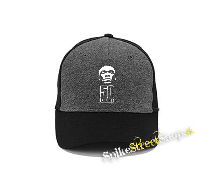 50 CENT - Logo Portrait - šedočierna bavlnená šiltovka