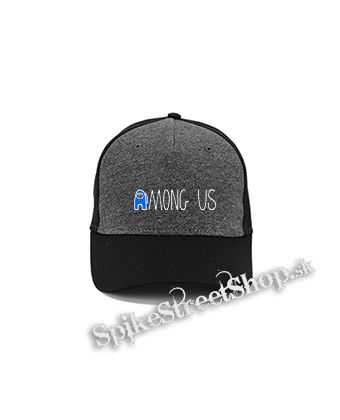 AMONG US - Blue White Logo - šedočierna bavlnená šiltovka