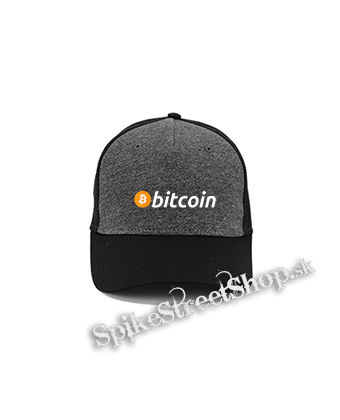 BITCOIN - Logo - šedočierna bavlnená šiltovka