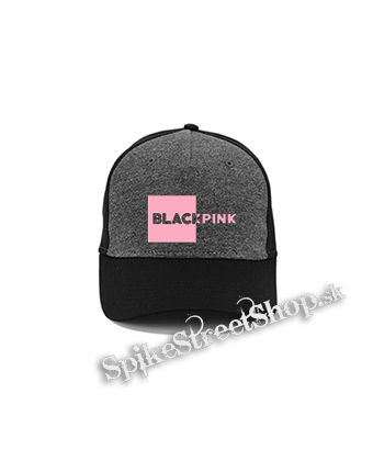 BLACKPINK - Pink Square Crest - šedočierna bavlnená šiltovka