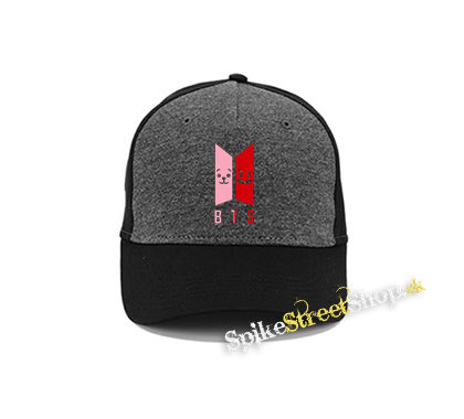BTS - Emoji BT21 Logo COLOUR - šedočierna bavlnená šiltovka