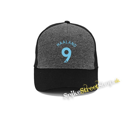 ERLING HAALAND - 9 BLUE - šedočierna bavlnená šiltovka