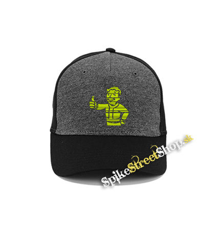 FALLOUT - Vault Boy Green Vintage - šedočierna bavlnená šiltovka