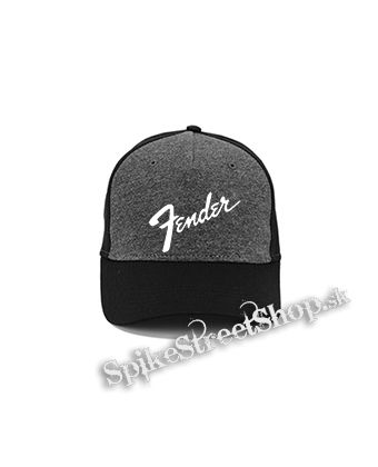 FENDER - Logo - šedočierna bavlnená šiltovka