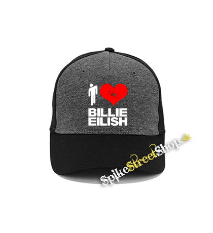 I LOVE BILLIE EILISH - šedočierna bavlnená šiltovka