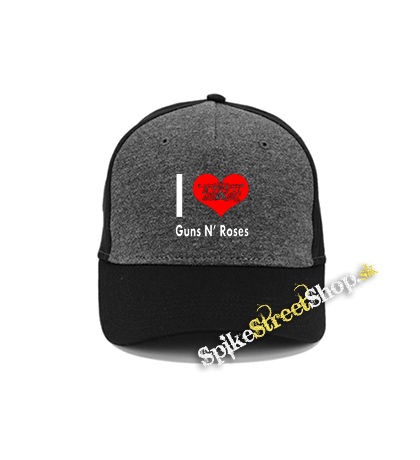 I LOVE GUNS N ROSES 2 - šedočierna bavlnená šiltovka