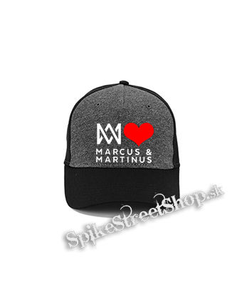 I LOVE MARCUS & MARTINUS - Motive 1 - šedočierna bavlnená šiltovka