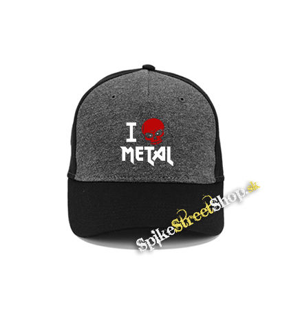 I LOVE METAL - šedočierna bavlnená šiltovka