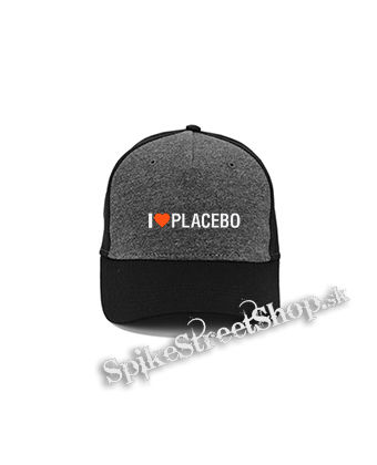 I LOVE PLACEBO - šedočierna bavlnená šiltovka