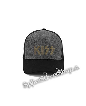 KISS - Gold Logo - šedočierna bavlnená šiltovka