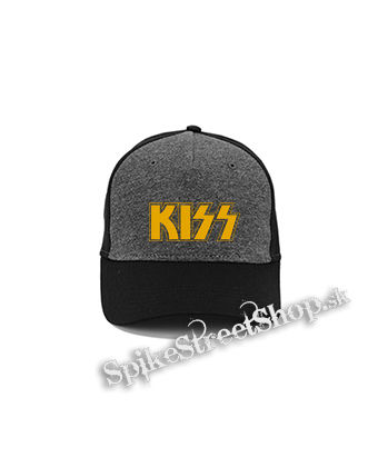KISS - Yellow Logo - šedočierna bavlnená šiltovka