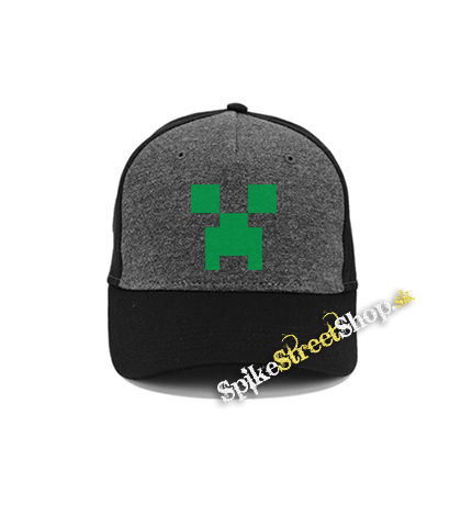 MINECRAFT - Green Creeper - šedočierna bavlnená šiltovka