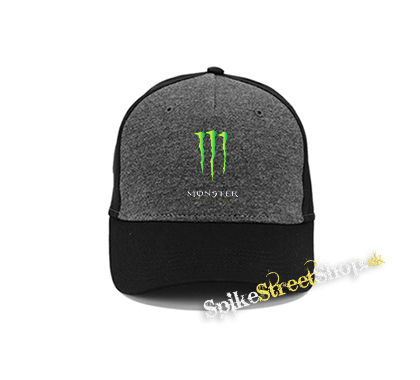 MONSTER ENERGY - Logo - šedočierna bavlnená šiltovka