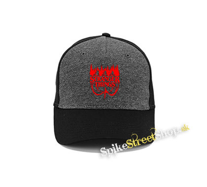STRANGER THINGS - Logo Flip - šedočierna bavlnená šiltovka