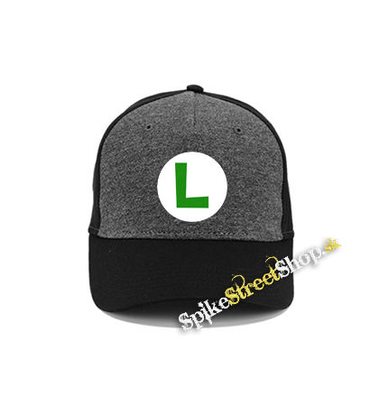 SUPER MARIO - Green Luigi Logo - šedočierna bavlnená šiltovka