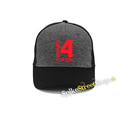TWENTY FOR SEVEN - Logo - šedočierna bavlnená šiltovka