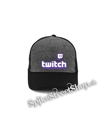 TWITCH - Purple Logo Sign - šedočierna bavlnená šiltovka