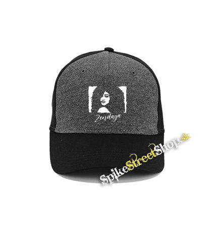 ZENDAYA - Logo & Portrait - šedočierna bavlnená šiltovka