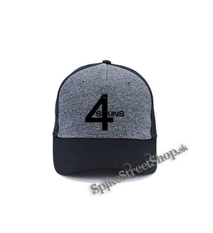 4 SKINS - Logo - šedočierna bavlnená šiltovka