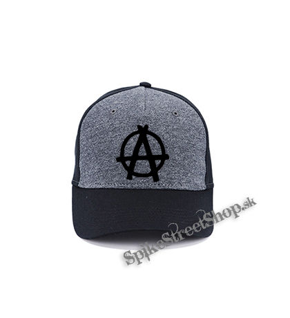 ANARCHY - Znak - šedočierna bavlnená šiltovka