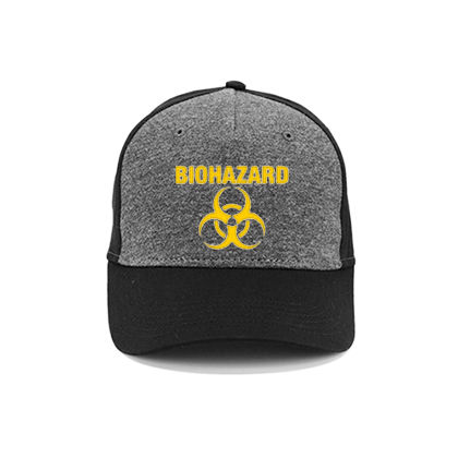 BIOHAZARD - Yellow Logo Crest - šedočierna bavlnená šiltovka