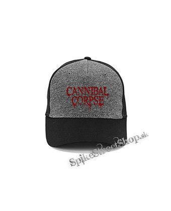 CANNIBAL CORPSE - Red Logo - šedočierna bavlnená šiltovka