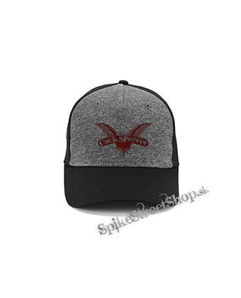 COCK SPARRER - Red Logo - šedočierna bavlnená šiltovka