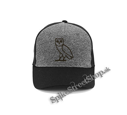 DRAKE - OWL SYMBOL - šedočierna bavlnená šiltovka