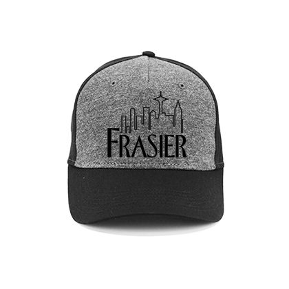 FRASIER - Logo Black - šedočierna bavlnená šiltovka