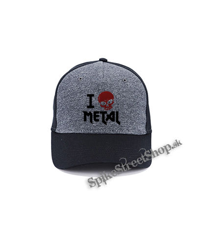 I LOVE METAL - šedočierna bavlnená šiltovka