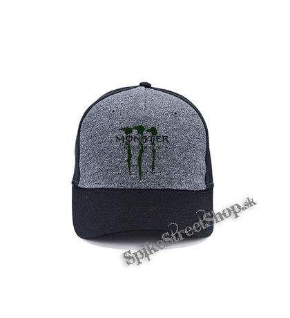 MONSTER ENERGY - Logo Crest - šedočierna bavlnená šiltovka