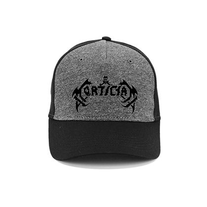 MORTICIAN - Logo Black - šedočierna bavlnená šiltovka