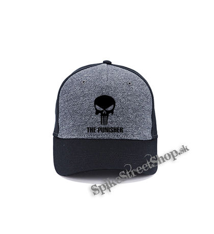 PUNISHER - Logo - šedočierna bavlnená šiltovka