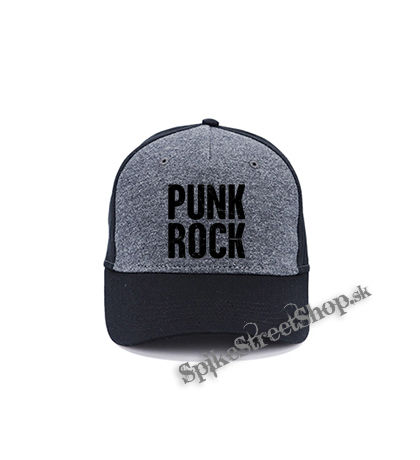 PUNKROCK - Logo Motív 2 - šedočierna bavlnená šiltovka