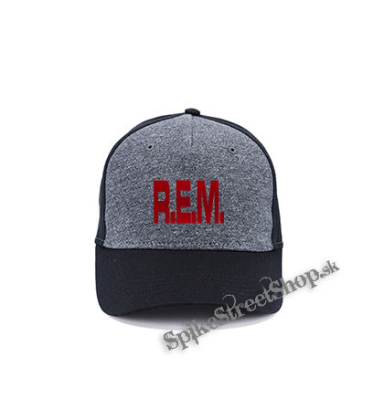REM - Logo Red - šedočierna bavlnená šiltovka