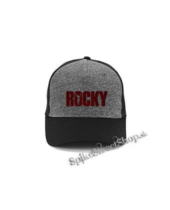 ROCKY - Red Rocky Balboa Movie Logo - šedočierna bavlnená šiltovka