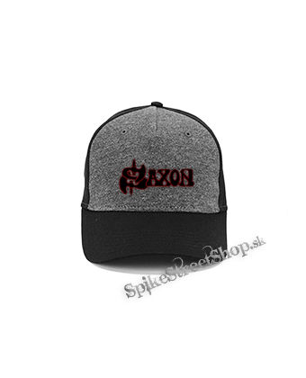 SAXON - Logo - šedočierna bavlnená šiltovka