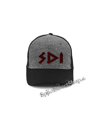 SDI - Logo Red - šedočierna bavlnená šiltovka